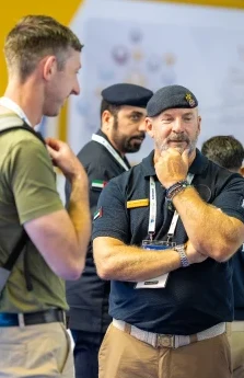Officers networking on the World Police Summit floor